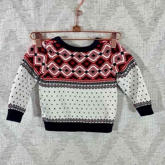 Janie and Jack Fairisle sweater with hearts size 12 - 18M - Picture 5 of 8